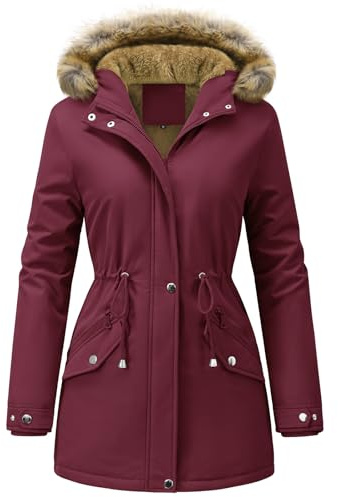 UMIPUBO Parkas Chaqueta Mujer Invierno Cálido Impermeable Abrigo con Capucha Cremallera Forro Polar Parka para Mujer Abrigo a Prueba de Viento