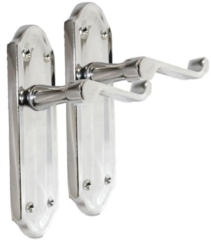 Epsom Door Handle Ashford Polished Chrome Lever Latch Set – Modern Backplate Design 170mm x 48mm – Ideal for Interior Use – 4 Pairs