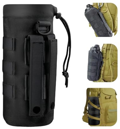 Diyxisk flaskhållare ryggsäck justerbar molle svart taktik bälte 1000D nylon ryggsäck flaskhållare lämplig för utomhus vandring camping vandring