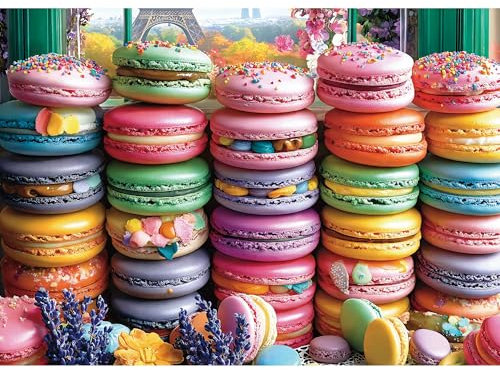 1000 Piece Puzzles for Adults,Food Jigsaw Puzzle,Macaroon Palette Jigsaw Puzzles 1000 Pieces,Creative Games and Fun Dessert Puzzle Home Decor Puzzles for Adults 1000 Pieces (27.5x19.6), 1:1 Poster