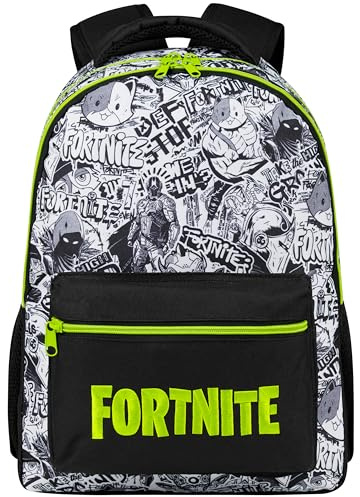 Fortnite Sac à Dos Enfant et Ado Cartable Enfant Camouflage Sac de Voyage Cours Sport et École Idée Cadeau Gamer (Noir AOP)