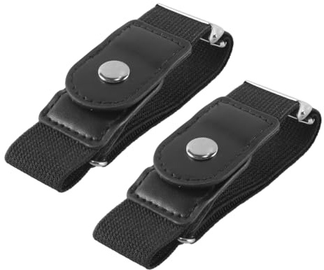 Orivin 2 st bälte utan spänne för kvinnor och män, justerbara osynliga spännlösa elastiska band för jeans och casualbyxor i midjan