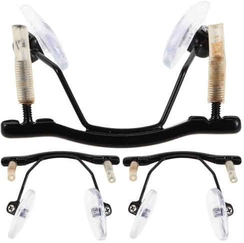 MOLUCKFU Supporto da Occhiali Ponte Montatura per senza e Nasale Metallo Acrilico Design Foro Singolo Ergonomico Confezione 3 Pezzi in per Uso in Ufficio e Attività All'aperto