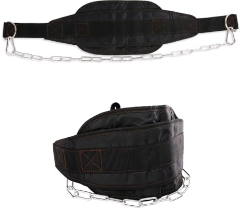 Dip Belt with Chain for Weight Lifting, Weighted Pull Up Belt for High-Intensity Training like Squats, Deadlifts, Pull-Ups, Powerlifting, and Bodybuilding, Comfortable Waist Support for Men & Women