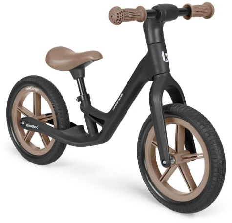 KikkaBoo Draisienne 3 Ans Magnus, Vélo sans Pédale 3-6 Ans, Cadre Léger Fibre de Verre, Selle Réglable, Poignées Antidérapantes, Roues PU 12 Pouces, Noir