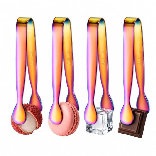 4 Stück Candybar Zangen Set, Eiswürfelzange Und Zuckerzange, Praktische Gebäckzangen Für Zuckerwürfel Und Kleine Snacks, Vielseitige Zuckerzange Klein Für Partys Und Veranstaltungen