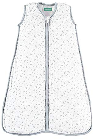 molis&co - Saco Dormir Bebé TOG 1-85 cm (6-18 meses) - Saco Dormir Bebe Primavera y Otoño sin Mangas - Saco de Dormir Bebe para Niños Niñas (Unisex) - Muselina de Algodón Premium - Grey Leaf