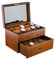 KHUY Uhrenaufbewahrung 20 Uhren, Uhrenbox Herren Holz Uhrenbox Schublade Design Uhrenkasten Damen, Watch Box Große Kapazität Schmuckuhr Organizer Aufbewahrungsbox (Color : Brown with Glass)