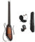 Donner HUSH-I Leise Elektro-Akustik Gitarre für Unterwegs, Kopfloser Tragbarer Reisegitarre, Ultraleichte Mahagonikorpus mit abnehmbaren Rahmen, Gigbag und Zubehör