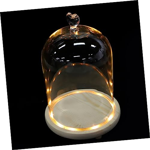 Garneck Couple Hand Model with Glass Dome Cover, 3d Romantic Hand Sculpture with Dustproof Glass Case and Wooden Warm Light Base, Glowing Valentine’s Day Decor for Home and Wedding Display