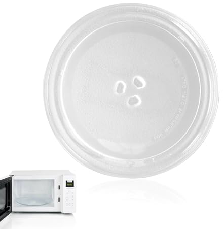 Plateau Tournant pour Micro Ondes, Assiette Tournante Universelle, Plateau Tournant pour Micro-ondes, Plateau Tournant en Verre 24,5 cm, avec 3 saillies centrales, pour Divers Micro-Ondes