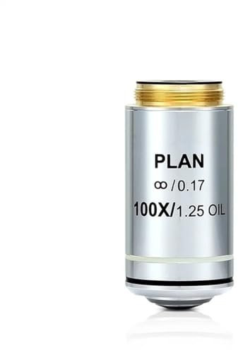 Mikroskop-Zubehör-Kit 100X Mikroskopobjektiv 195 Achromatisches Objektiv Mikroskopteile - for Plan Infinity-Objektiv Mikroskopische Objektträger