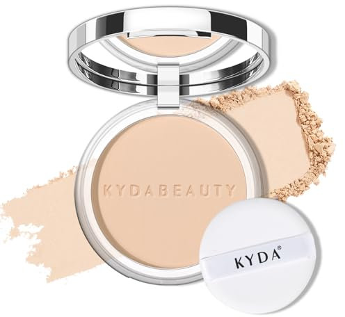 KYDA Mineral Powder SPF 35, 4-in-1 Pressed Mineral Powder, Matte Setting Powder with Concealer and Foundation, Lightweight Flawless Coverage, Skin Care Formula, Porcelain