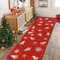 SHACOS Weihnachtsteppich Läufer 60x180 cm rutschfest Weihnachten Teppich Läufer Flur Waschbar Küchenteppich rutschfest Weihnachten Teppichläufer für Flur, Eingang, Wohnzimmer, Schlafzimmer - Rot