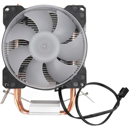 Low Profile CPU Cooler, Be Quiet CPU Cooler CPU Fan 90mm 48cfm 1800PRM 2 Copper Heat Pipes RGB Lighting Computer CPU Cooling Fans for LGA115X for AM4