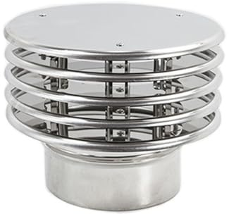 ALLINOX Terminale Con Lamelle Antivento e Antipioggia In ACCIAIO INOX Comignolo Canna Fumaria Per Camino Con Base Tonda Stufa a Legna o Pellet (DN 250)