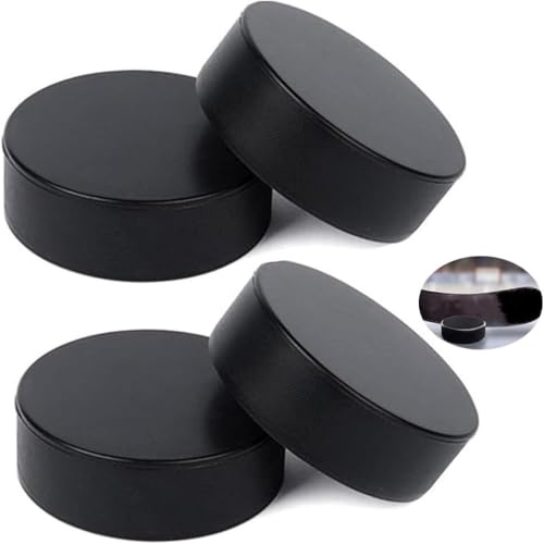 NBIWTOWO 4 Pack Hockey Pucks, 3 Diameter, 1 Thickness, Foam Material, Black, Indoor Use