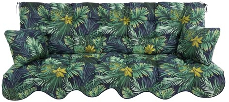 PATIO Hollywoodschaukel Auflage grün 180x50 cm Minorca Sitzpolster Rückenlehne 2 Seitenkissen Befestigungsschnüre Volant vorne