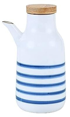 Windmilne Oil and Vinegar Dispenser, Bot Small 350ML Ceramic Oil Can Vinegar Bottle Handcrafted Kitchen Kitchen Storage (One Color 14 * 6.8cm)
