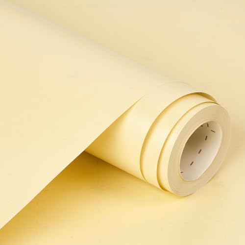 Papel de regalo amarillo mate: Rollo de papel de regalo brillante de 12 m x 43 cm, color liso, para Navidad, cumpleaños, bodas y regalos.