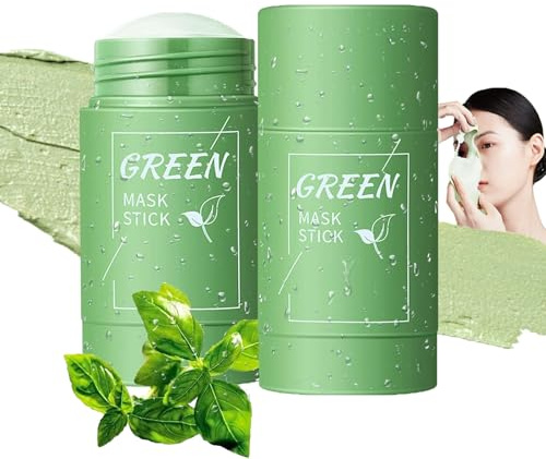 Green Tea Mask Stick for Face,2 Pack Deep Cleansing Clay Mask, Blackhead Remover & Pore Minimizer with Green Tea Extract,Oil Control & Moisturizing Ma-sk for All Skin Types,Suitable for Women and Men