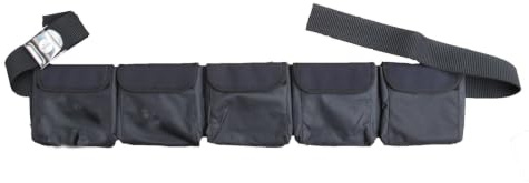 AKM Diving Pocket Weight Belt, Black, 50mm Polypropylene Webbing, Stainless Steel Cam Buckle, 1000D Material, Medium Size for Scuba and Snorkeling
