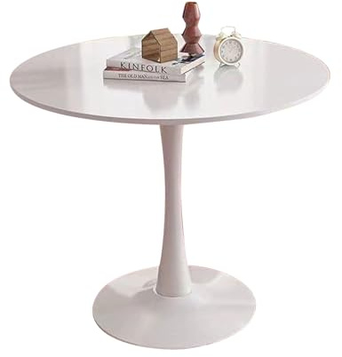 Romyqpipy Mesa redonda de tulipán blanco de 80 cm, la mejor solución de comedor para espacios pequeños, diseño de pedestal que maximiza el espacio para las piernas, para apartamentos de estudio y