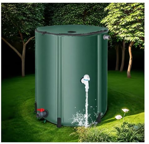 Depósito de recogida de agua de lluvia, Filtración de malla del tanque recolección agua lluvia verde y negro 50L-1000L(Green,500L)
