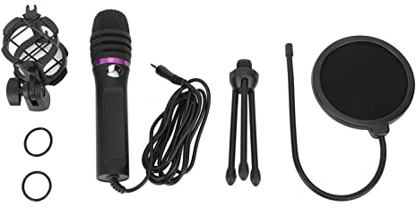 Rcniso 3,5 Mm Kardioidmikrofon med Popfilter och Stativ för PC-spelinspelning
