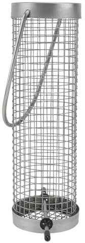 DOITOOL Comedero para Pájaros de Acero Inoxidable Gancho Colgante, Color Plata, Fácil de Rellenar, Adecuado para Alimentación de Aves en Exteriores