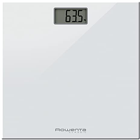 Rowenta Classic Personenwaage mit Standfläche aus Glas Bianco