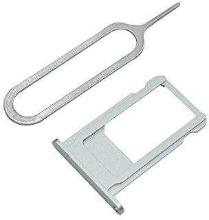 Cemobile Vassoio Supporto Porta Carta SIM Slot di Ricambio per iPhone 6S 4,7 Pollici (Argento)