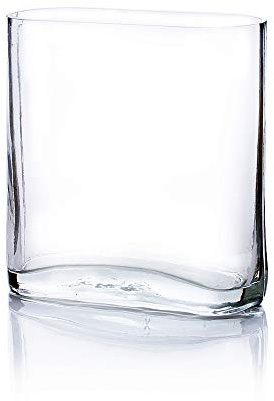 WGVI Block Glass Vase Jarrón de Cristal de Bloque, 3x7x8H