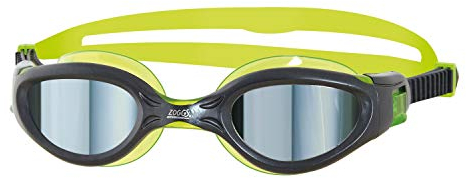 Zoggs Unisex Jugend Phantom Elite Schwimmbrille, Schwimmbrille, Geschützmetall/Grün/Spiegel, 6-14 Jahre