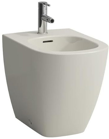 LAUFEN Lua Standbidet, mit Überlauf, 1 Hahnloch, 360x520mm, Eckventile innenliegend, H8320810493021, Farbe: Pergamon
