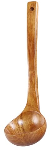 Mestolo da minestra giapponese in legno massello con manico lungo cucchiaio da cucina utensile da cucina paletta da cucina
