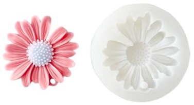 Moldes para velas de margaritas, 1 molde de silicona de flores con agujero, para hacer jabón de aromaterapia, moldes para hornear chocolate, fondant, postre, fiesta, decoración del hogar (blanco, 1