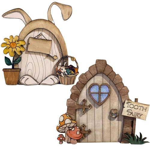 Molyorch 2 Piezas Puerta de Hadas jardín Puerta, Puerta de Libélula en Miniatura, Duendes Puerta Miniatura, Aplicable a Figura de jardín para Puerta de Hadas, decoración de jardín