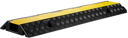 Rampa para Cables 98 x 26 x 6,5 cm, Canal pasacables con Capacidad de Carga de 15 t, protección contra el Paso de vehículos hasta 30 km/h, Protector contra pisadas, de PP y Goma.
