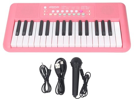Kids Piano Keyboard, 32 Tangenter Bärbar Klaviatur Piano Elektroniska Musikinstrument Leksaker för Pojkar och Flickor (PINK)