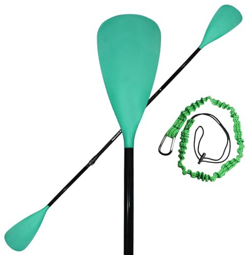 BeGrit Kajak Paddel Schwimmende Doppelpaddel 2-in-1 Verstellbar Kajakpaddel Abnehmbares SUP Hilfspaddel Ausziehbar Einzelpaddel Aluminium Bootsruder Notfall Paddel mit Paddelleine für Kajak Kanu