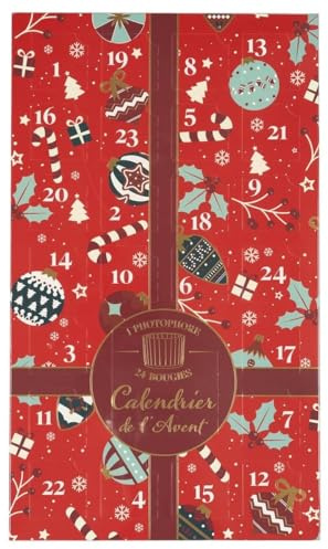 AltoBuy Calendrier de l'Avent Bougies Parfumées (3 parfums) avec Photophore en Verre