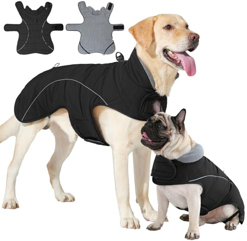 HEYWEAN kappa hund vattentät hundrock varm vinter hundjacka fleece hundpullover vinterrock med D-ring reflekterande hundrock med kardborreband vinterjacka små medelstora stora hundar