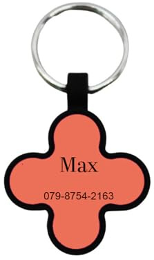 Médaille gravée pour chiens en silicone avec n'importe quel nom et texte – Médaille personnalisée silencieuse pour chien de compagnie – Médaille d'identification insonorisée pour chiens, en forme de