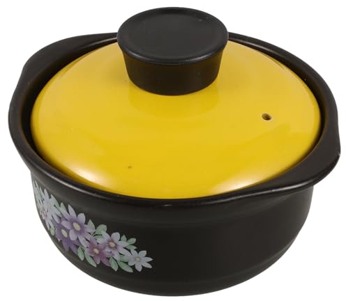 Homoyoyo Cazuela de Barro para Cocinar Sopa 1,3 Litros de Cerámica Multicolor Resistente al Calor sin Revestimiento Utensilios de Cocina para Hogar y Restaurante Uso Diario Tapa