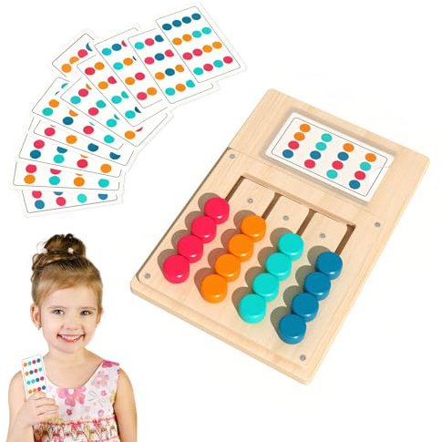 Kit di attività in legno per anziani, gioco di memoria e allenamento motorio, attività in legno per anziani, gioco di memoria per colore con 12 carte, giochi per anziani con demenza