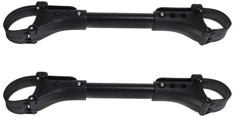 RUNROTOO Conector Sillas de Paseo para Gemelos, 2 Piezas en Aluminio Negro, Resistente para Unir Dos Cochecitos en Uso Exterior Familiar
