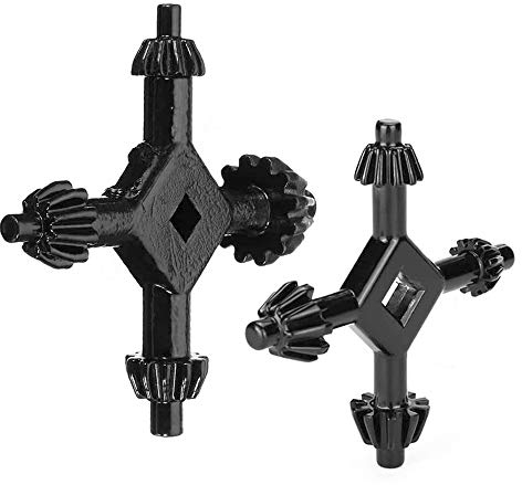 Mesee Universal Chuck Key Set, 4 Ways Drill Press Chuck Keys Combination for Drill Power Tools and Drill Wrench Accessories, Set of 2