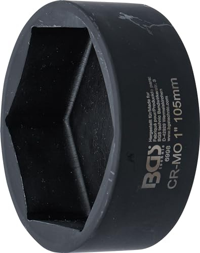 BGS 6998 | Navmutter-nyckel | Sexkant | för DAF, Volvo | 105 mm | Invändig fyrkant 25 mm (1 tum) | krommolybdenstål | fosfaterad | för hand- och slagskruvsdrift