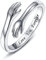 925 Sterling Silber Umarmungsringe für Frauen, I Love You Forever Love You Mutter Geschenk Schwester Geschenke Gravierte Worte Umarmung Hände Offener Ring (I love you forever)